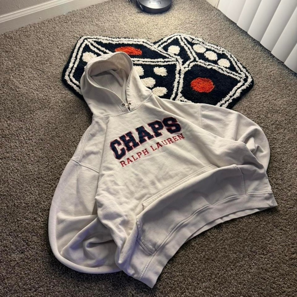 Vintage 90's Chaps Ralph Lauren Y2K style white hoodie 🧵 Tag size: XL